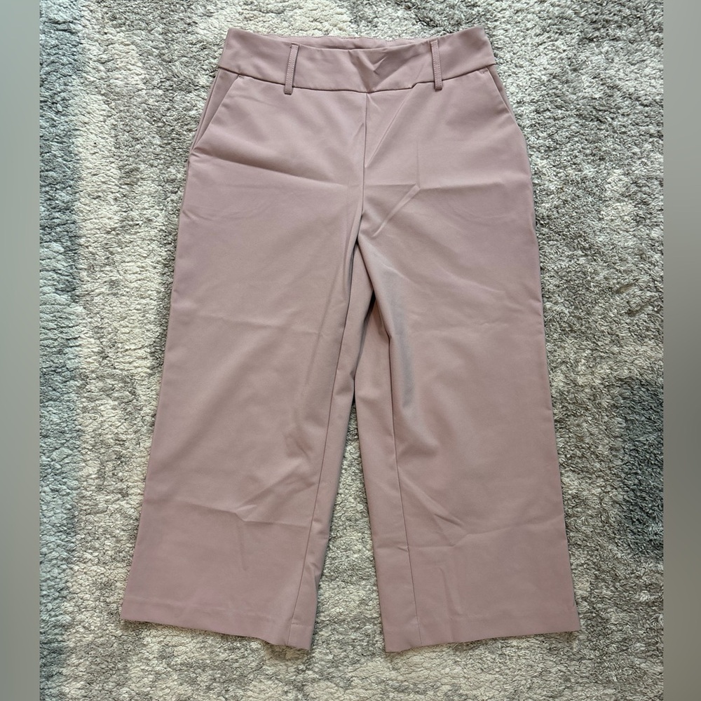 JL Atelier Light Pink Wide-Leg Cropped Trousers pants Woman M